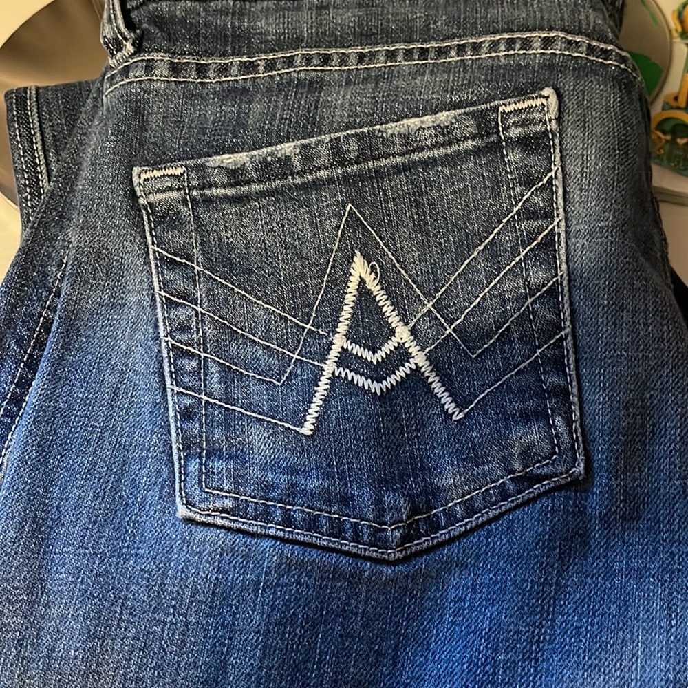7 For All Mankind Blue Flare Wide Leg Jeans